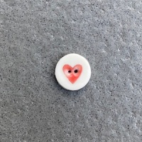 Red Heart Tiny Circlular Button